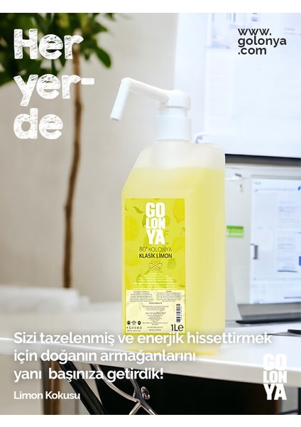Klasik Limon Kolonyası Sprey Başlıklı 1 Lt