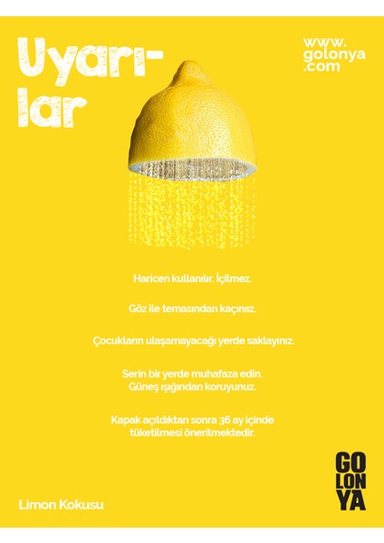 Klasik Limon Kolonyası Sprey Başlıklı 1 Lt