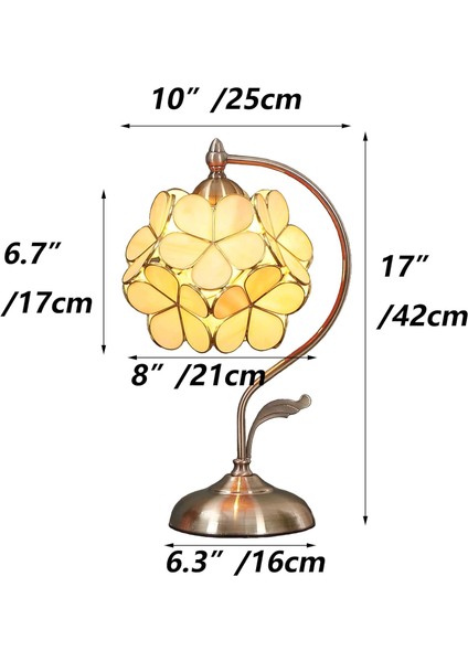 Abajur, Renkli Camdan Tiffany Tarzında 21 cm Genişliğinde Kiraz Çiçeği Aydınlatma,vintage fiyatları