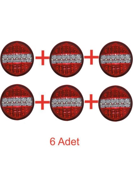 Hamburger Tip Ledli Stop Lamba 12 Volt 4 Modlu 6 Adet