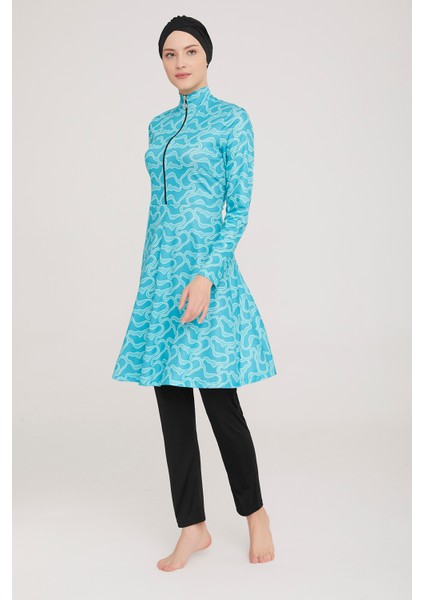 Likralı Tam Kapalı Tesettür Mayo Alun 9010 Siyah Remsa Mayo fırsatları