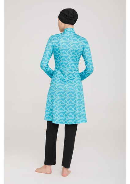 Likralı Tam Kapalı Tesettür Mayo Alun 9010 Siyah Remsa Mayo indirimleri