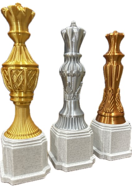 Bursa3dfilament Tasarım Satranç Figürlü Bronz Ödül Kupası /Turnuva, Yarışma, Etkinlik Kupası