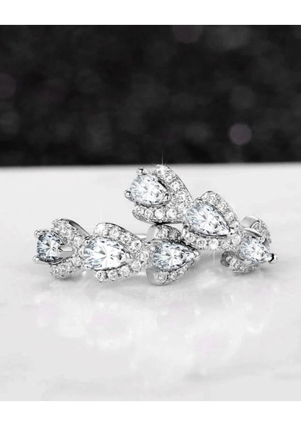 Zirconia Taşlı Diamond Stylish Night Halka Kadın Gümüş Küpe 17 mm modelleri