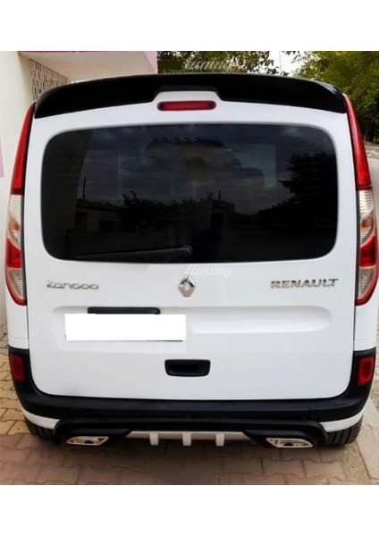 Renault Kangoo Difüzör Difizör Siyah + Kare Egzoz Görünüm C Tip