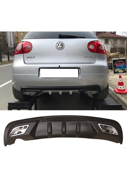 Vw Golf Mk5 Difüzör Difizör Siyah + Kare Egzoz Görünüm C Tip 2003-2009