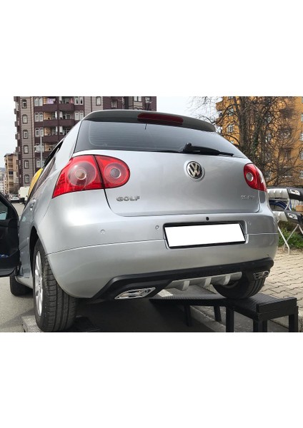 Vw Golf Mk5 Difüzör Difizör Siyah + Kare Egzoz Görünüm C Tip 2003-2009