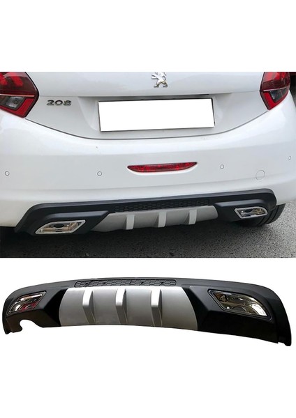 Peugeot 208 Difüzör Difizör Gri + Kare Egzoz Görünüm C Tip 2004 - 2009