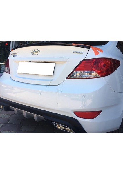 Hyundai Accent Blue Difüzör Difizör Siyah + Kare Egzoz Görünüm C Tip 2010 - 2018 modelleri