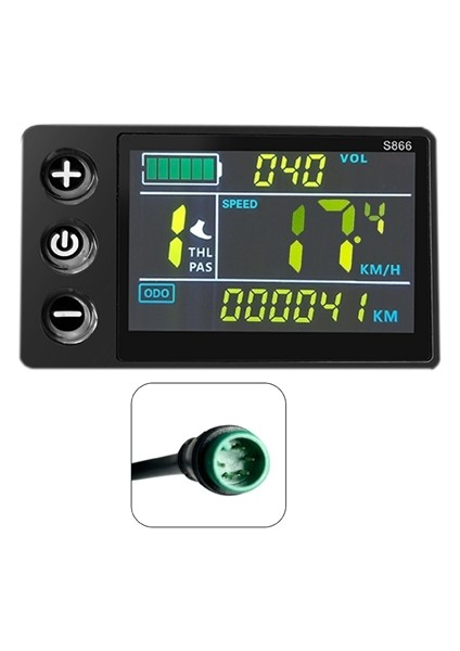LCD-S866 Elektrikli Bisiklet Renkli LCD Ekran Enstrüman 24V 36V 48V Elektrikli Bisiklet Modifikasyonu, Su Geçirmez Konnektör (Yurt Dışından) fiyatları
