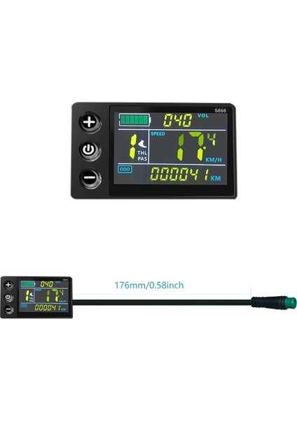 LCD-S866 Elektrikli Bisiklet Renkli LCD Ekran Enstrüman 24V 36V 48V Elektrikli Bisiklet Modifikasyonu, Su Geçirmez Konnektör (Yurt Dışından) fırsatları