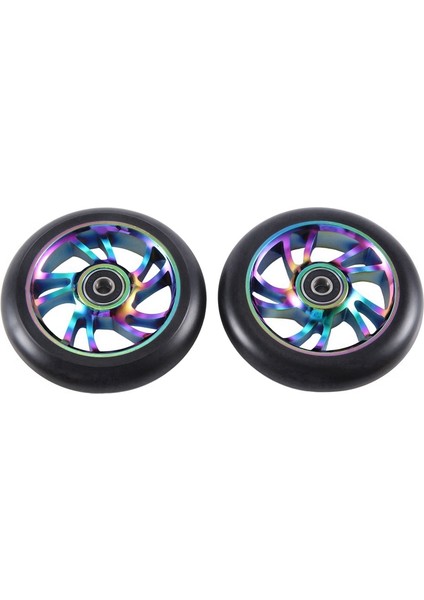 2 Adet 110 mm Renkli Alüminyum Dublör Scooter Tekerlekleri Alüminyum Scooter Tekerleği Scooter Aksesuarları (Yurt Dışından)