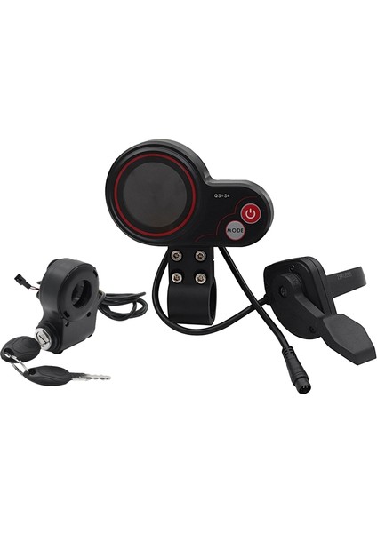 Qs-S4 36V-60V Başparmak Gaz LCD Ekran Kiti + Kontak Kilit Anahtarı Sıfır 8 9 10 8x 10X Elektrikli Scooter 6pın Ekran (Yurt Dışından)