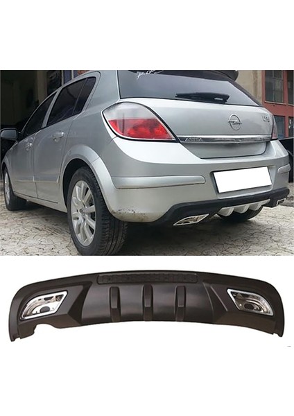 Opel Astra H Difüzör Difizör Siyah + Kare Egzoz Görünüm C Tip 2004 - 2009