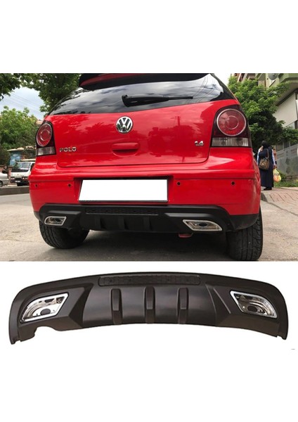 Vw Polo Difüzör Difizör Siyah + Kare Egzoz Görünüm C Tip 2002 - 2008