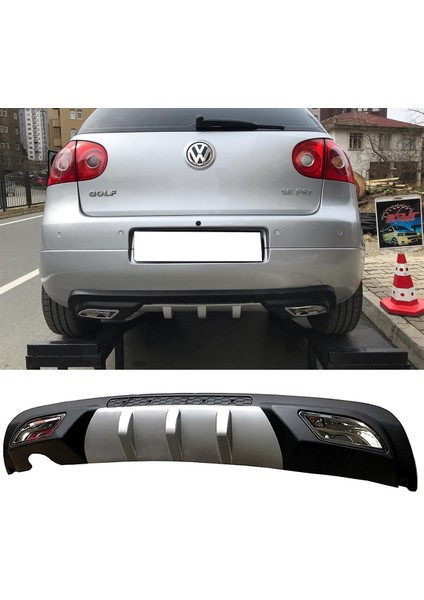 Vw Golf Mk5 Difüzör Difizör Gri + Kare Egzoz Görünüm C Tip 2003-2009