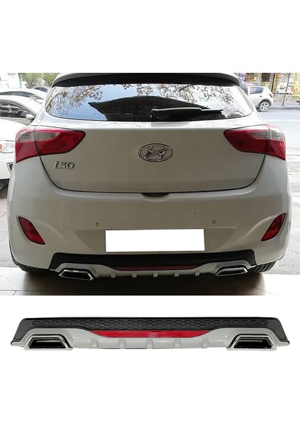 Hyundai I30 Gri Difüzör Difizör Kare Egzoz Görünüm Reflektörlü