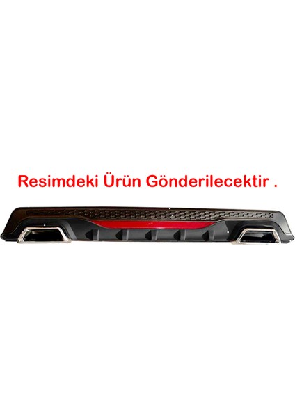 Citroen C3 Siyah Difüzör Difizör Kare Egzoz Görünüm Reflektörlü