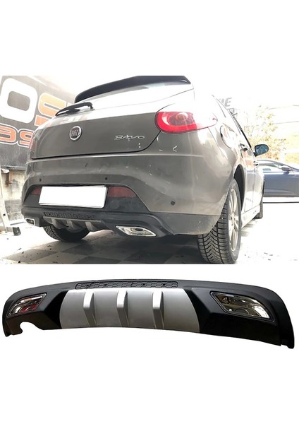 Fiat Bravo Difüzör Difizör Gri + Kare Egzoz Görünüm C Tip 2006-2016