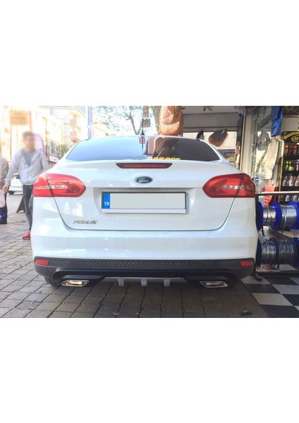 Ford Focus 3 Difüzör Difizör Gri + Kare Egzoz Görünüm C Tip 2012 - 2017 fiyatları