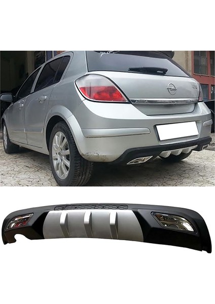 Opel Astra H Difüzör Difizör Gri + Kare Egzoz Görünüm C Tip 2004 - 2009