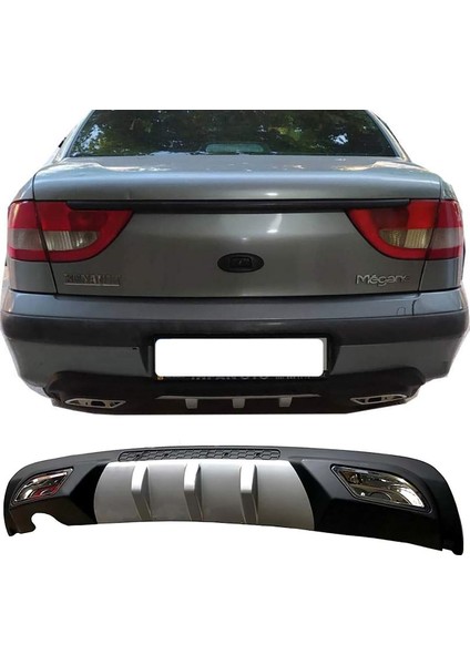 Renault Megane 1 Difüzör Difizör Gri + Kare Egzoz Görünüm C Tip