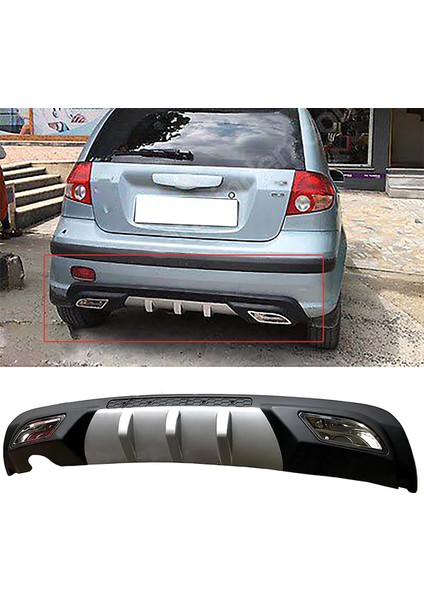 Hyundai Getz Difüzör Difizör Gri + Kare Egzoz Görünüm C Tip
