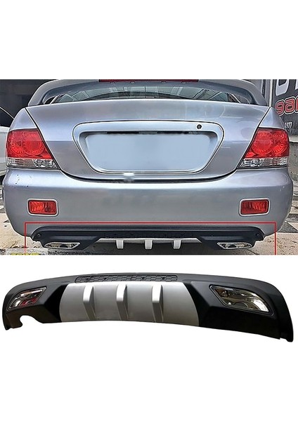 Mitsubishi Lancer Difüzör Difizör Gri + Kare Egzoz Görünüm C Tip