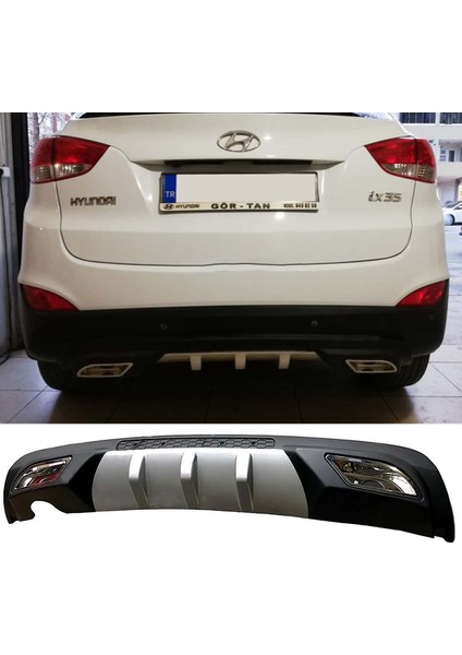 Hyundai IX35 Difüzör Difizör Gri + Kare Egzoz Görünüm C Tip