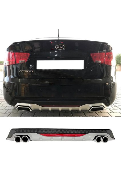 Kia Cerato Gri Difüzör Difizör Yuvarlak Egzoz Görünüm Reflektörlü