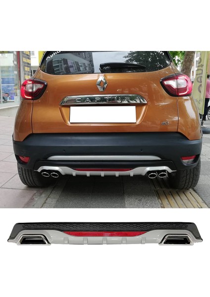 Renault Captur Gri Difüzör Difizör Kare Egzoz Görünüm Reflektörlü