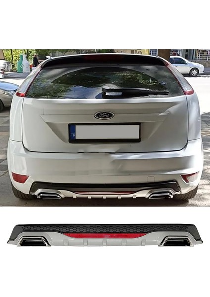 Ford Focus Mk2 Hb Gri Difüzör Difizör Kare Egzoz Görünüm Reflektörlü