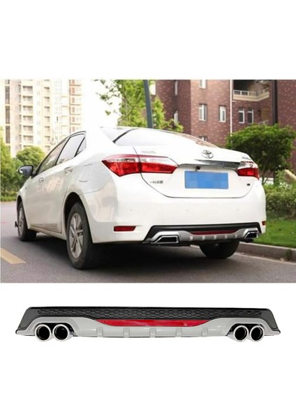 Toyota Corolla E170 Gri Difüzör Difizör Yuvarlak Egzoz Görünüm Reflektörlü