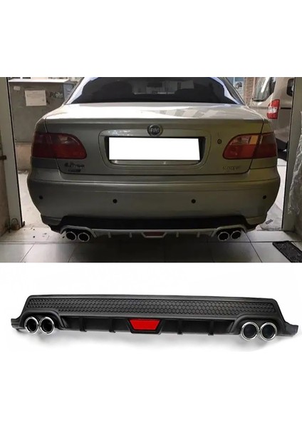 Fiat Albea Siyah Difüzör Difizör Yuvarlak Egzoz Görünüm Kulaklı Tip
