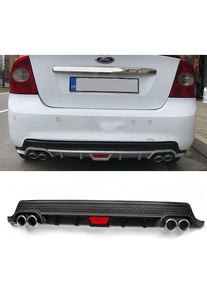 Ford Focus 2 Siyah Difüzör Difizör Yuvarlak Egzoz Görünüm Kulaklı Tip 2004 - 2010
