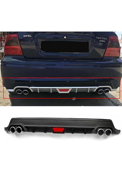 Opel Vectra B Siyah Difüzör Difizör Yuvarlak Egzoz Görünüm Kulaklı Tip 1995-2002