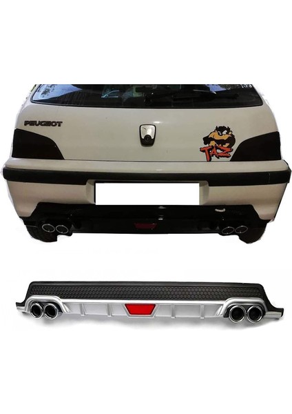 Peugeot 106 Gri Difüzör Difizör Yuvarlak Egzoz Görünüm Kulaklı Tip
