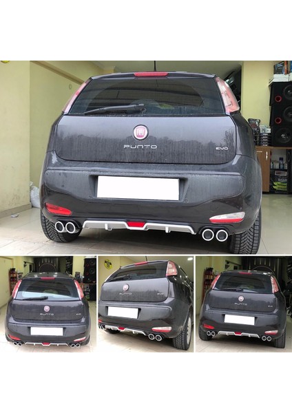 Fiat Punto Evo Siyah Difüzör 4 Krom Egzoz Görünümlü Difizör Arka Ek Body Kit modelleri