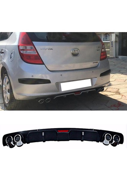 Hyundai I30 Siyah Difüzör 4 Krom Egzoz Görünümlü Difizör Arka Ek Body Kit 2007 - 2021