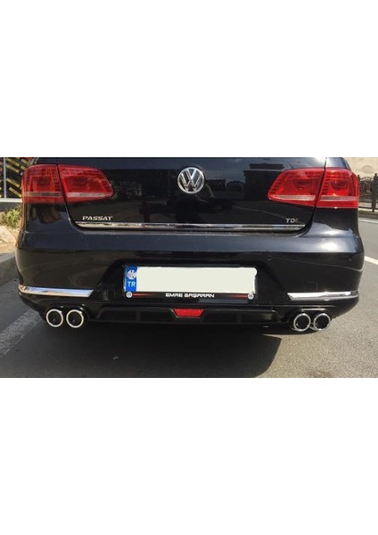 Vw Passat B7 Siyah Difüzör 4 Krom Egzoz Görünümlü Difizör Arka Ek Body Kit 2010-2014