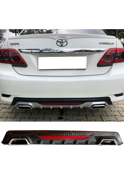 Toyota Corolla Siyah Difüzör Difizör Kare Egzoz Görünüm Reflektörlü