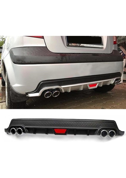 Hyundai Getz Siyah Difüzör Difizör Yuvarlak Egzoz Görünüm Kulaklı Tip