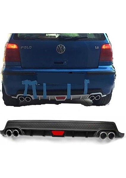 Vw Polo Siyah Difüzör Difizör Yuvarlak Egzoz Görünüm Kulaklı Tip