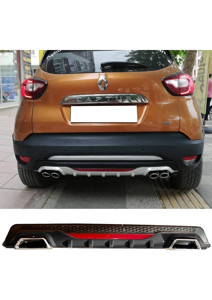 Renault Captur Siyah Difüzör Difizör Kare Egzoz Görünüm Reflektörlü