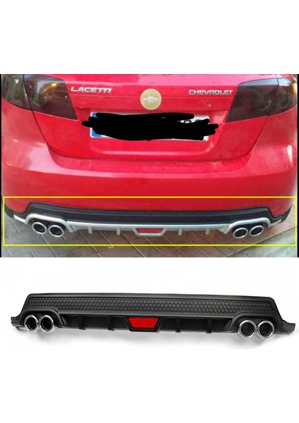 Chevrolet Lacetti Hatchback Siyah Difüzör Difizör Yuvarlak Egzoz Görünüm Kulaklı Tip 2004 - 2013