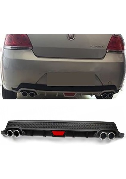 Fiat Linea Siyah Difüzör Difizör Yuvarlak Egzoz Görünüm Kulaklı Tip