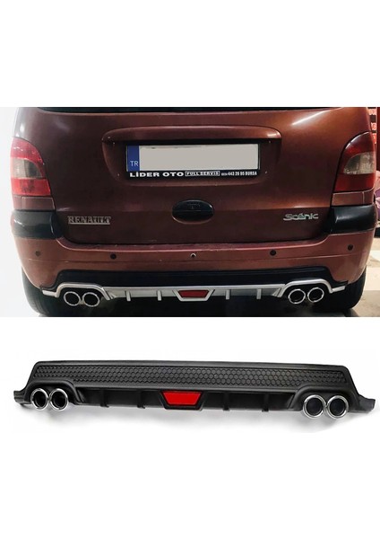 Renault Scenic 1 Siyah Difüzör Difizör Yuvarlak Egzoz Görünüm Kulaklı Tip 1997-2003