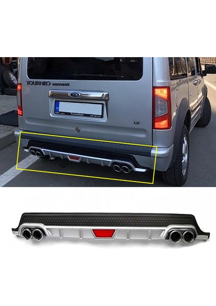 Ford Connect Gri Difüzör Difizör Yuvarlak Egzoz Görünüm Kulaklı Tip