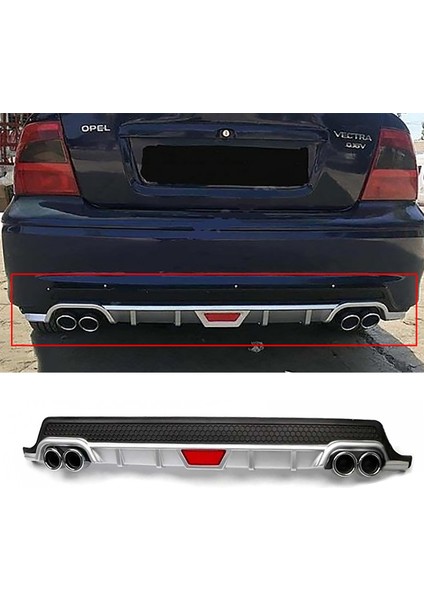 Opel Vectra B Gri Difüzör Difizör Yuvarlak Egzoz Görünüm Kulaklı Tip 1995-2002