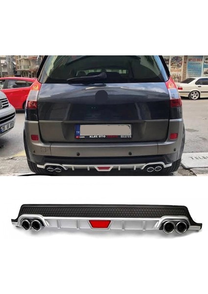 Renault Scenic 2 Gri Difüzör Difizör Yuvarlak Egzoz Görünüm Kulaklı Tip 2003-2009